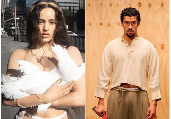 La cantante española Rosalía y el puertorriqueño Bad Bunny. Foto: EFE