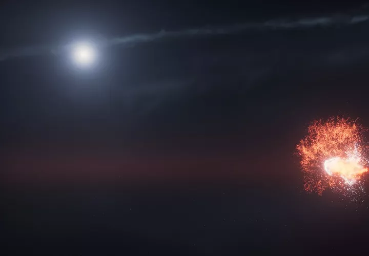 El equipo cree que hay unos 300 millones de objetos alrededor de Fomalhaut más o menos del tamaño de los que colisionaron. Foto: EFE