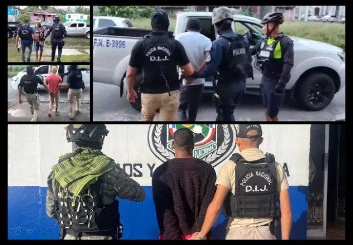 Los aprehendidos fueron remitidos a la Fiscalía de Homicidios y Femicidios de Colón.  /  Fotocomposición: PN