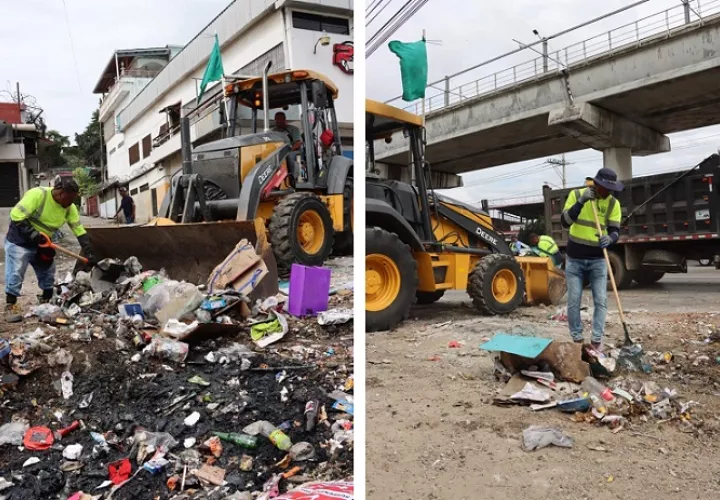 Así lucen algunos puntos del distrito del San Miguelito antes y después de la limpieza.  /  Foto: Presidencia