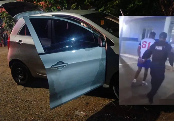 El sospechoso es señalado como el conductor involucrado en el robo frustrado y del vehículo.  /  Fotocomposición: PN