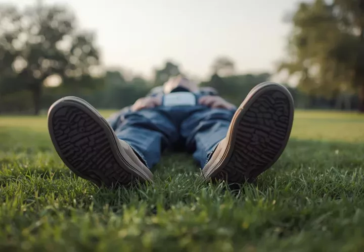 La víctima perdió el equilibrio de forma repentina y cayó al suelo/ Foto ilustrativa generada con IA Canvas.