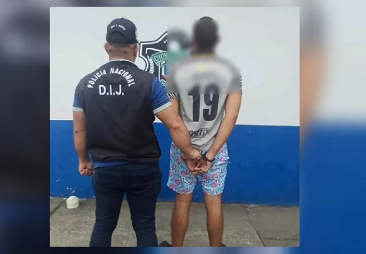 La aprehensión del sujeto por parte de unidades de la Dirección de Investigación Judicial.  /  Foto: PN