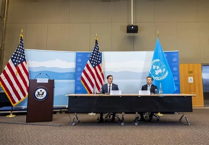 En una rueda de prensa el subsecretario de Estado interino para Asistencia Exterior, Asuntos Humanitarios y Libertad Religiosa, Jeremy Lewin, hizo referencia al apoyo para Cuba. Foto. EFE