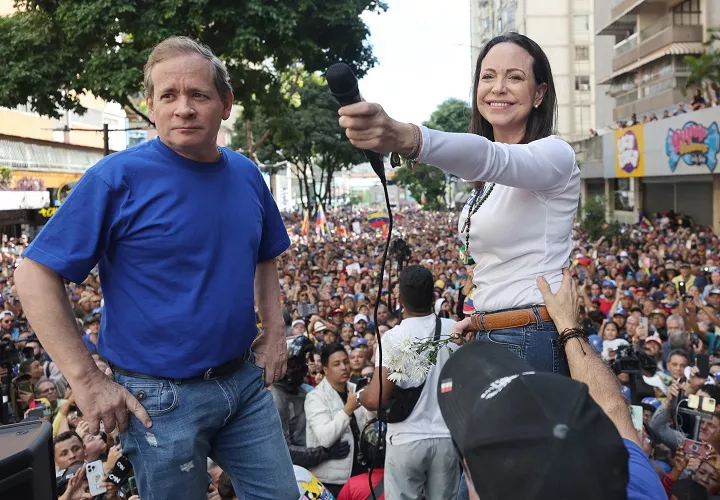 La última vez que Guanipa apareció en público fue el 9 de enero de 2025, cuando acompañó a Machado en una protesta en Caracas en defensa del reclamado triunfo de Edmundo González Urrutia en las presidenciales de 2024. Foto. EFE