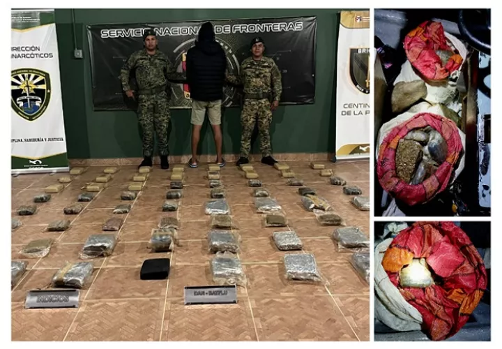 Al concluir las diligencias relacionadas con este nuevo decomiso, todo quedó a órdenes del Ministerio Público para la judicialización del caso.  /  Fotocomposición Senafront