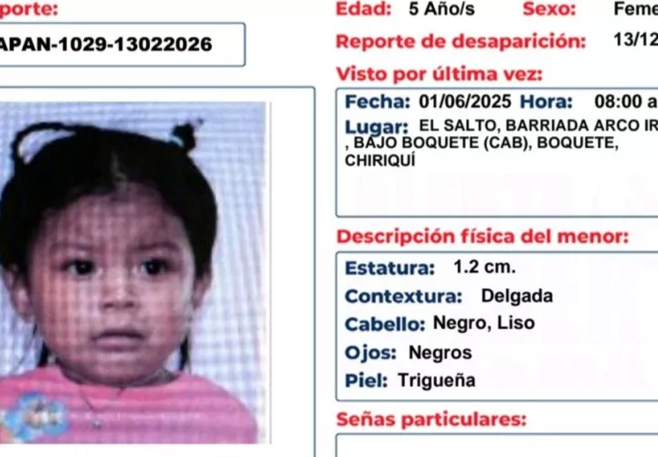 ¿Dónde está Anahí Sánchez? Autoridades activan protocolos de búsqueda en Boquete.