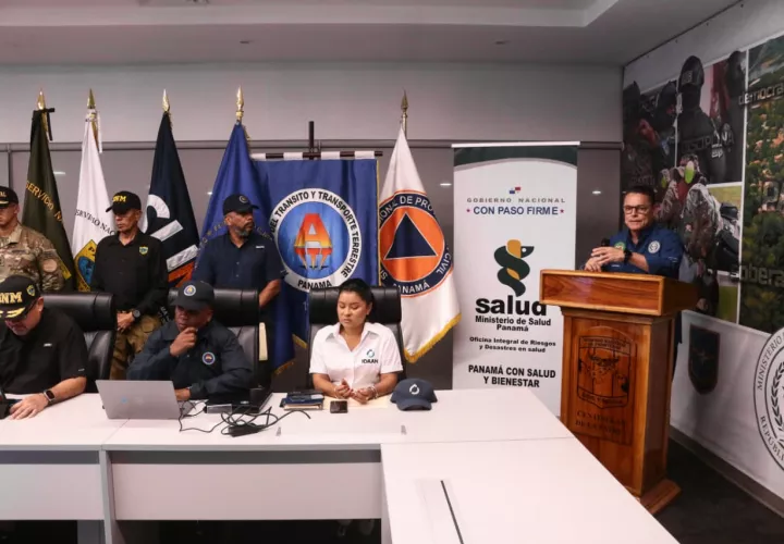 El Ministro de Seguridad, Frank Abrego encabezó la conferencia en la que se dieron los detalles de las operaciones. 