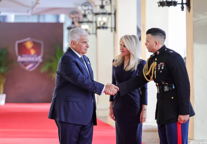 Llegada del José Raúl Mulino a la sede de la cumbre de presidentes Escudo de las Américas. Foto: Cortesía 