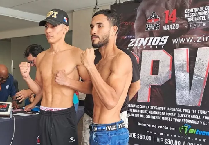 Hibrahim Valdespino (der.) y Enzo 'El Puma' Moreno. Foto: Joel González