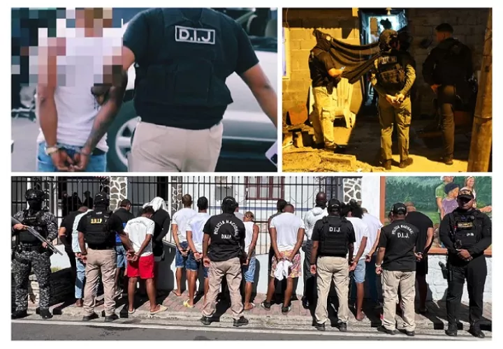 18 de las 19 personas que fueron aprehendidas son presuntos integrantes de esta estructura pandilleril.  /  Fotos: PN