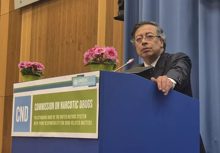 El presidente de Colombia, Gustavo  Petro, manifestó que "van muchos estallidos" y dijo que pronto hará pública "una grabación" que le llegó a su Gobierno desde Ecuador sobre lo ocurrido. Foto. EFE