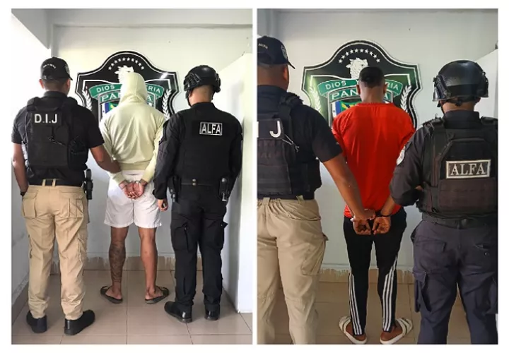 Los dos imputados fueran aprehendidos el pasado 18 de marzo, en la comunidad del 20, Colón.  /  Foto: PN