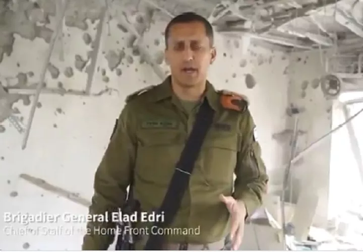 El Comandante Elad Edri, explica las operaciones ejecutadas contra Irán. Foto. @IDF