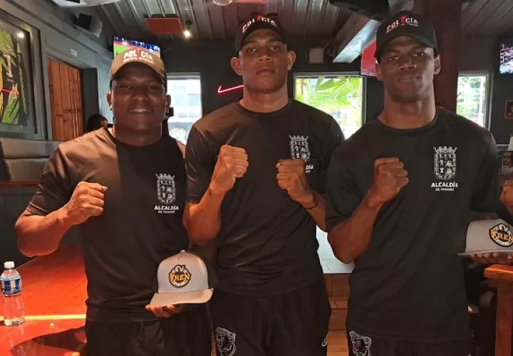 Púgiles de la cuadra de la Policía Muncipal de Panamá. Foto: Joel González