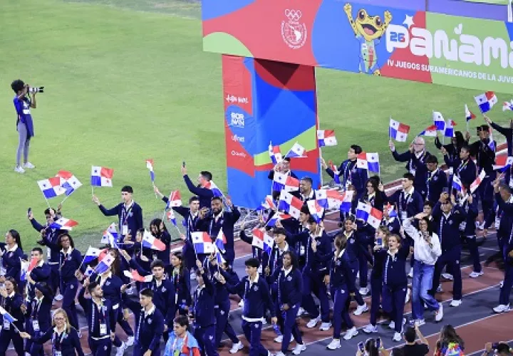 La delegación de Panamá para los Juegos Suramericanos de la Juventud. Foto: EFE