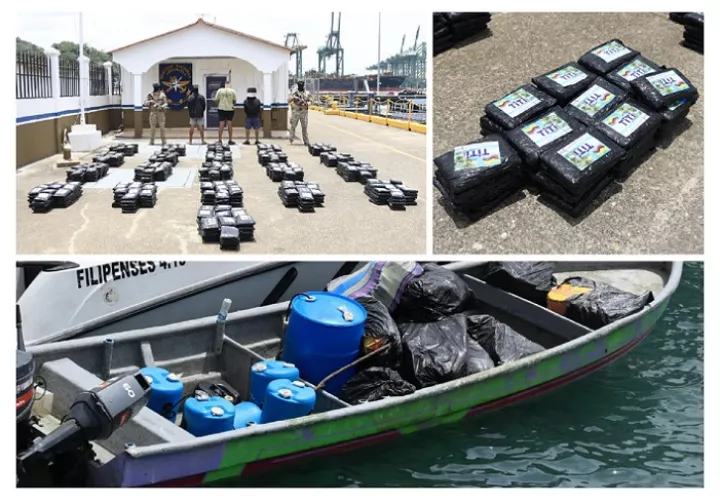 Los tripulantes fueron retenidos y puestos a disposición de la Fiscalía de Drogas de Panamá.  /  Fotocomposición: Senan