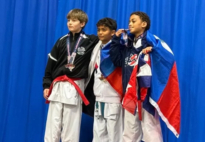 Lucas en una de las premiaciones del torneo.