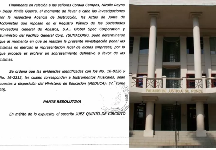 Extracto de la resolución que decreta el sobreseimiento.