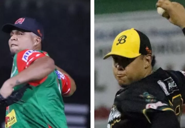 Bryan Cáceres (izq.) y Enrique Saldaña son los abridores para el juego de hoy jueves. Fotos: Fedebeis y liga de Béisbol de Chiriquí