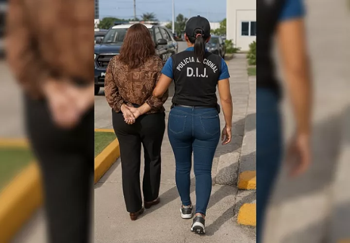 La mujer fue aprehendida el pasado 30 de abril, junto con otros dos exdirectivos del plantel.  Imagen: PN