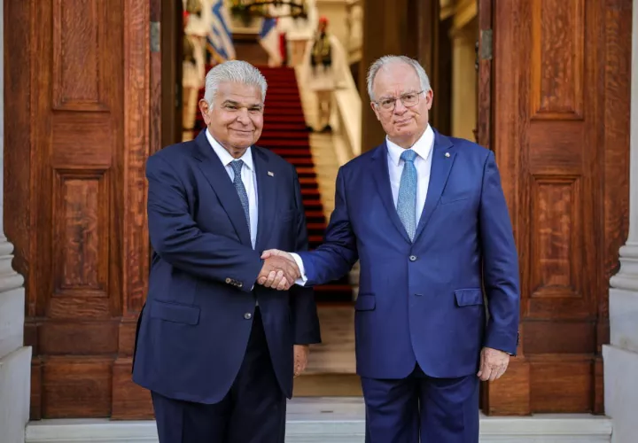 El presidente José Raúl Mulino y su homólogo de la República Helénica, Konstantínos Tasoúlas sostuvieron una reunión hoy.
