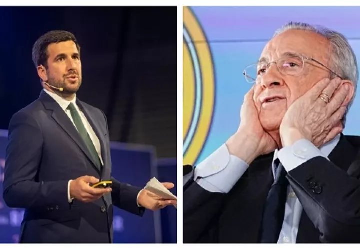 Enrique Riquelme (izq.) y Florentino Pérez. 