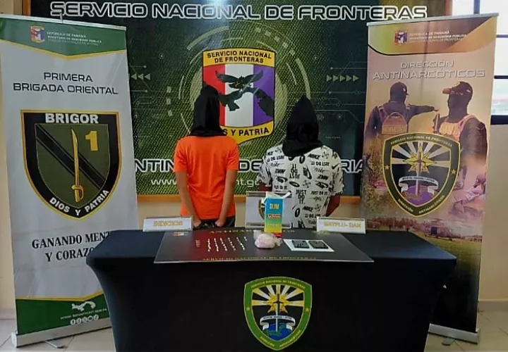 Los aprehendidos y los indicios recabados fueron puestos a disposición de la Fiscalía de Drogas de Darién para los trámites correspondientes. Foto: Cortesía