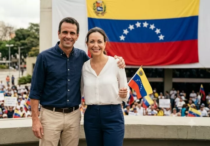 "Es la reconstrucción de Venezuela la que está en juego. Es el futuro del país el que está en juego. Son los intereses de los venezolanos los que están en juego", remarcó Henrique Capriles, quien fue candidato a la presidencia en 2012 y 2013. Foto. IA