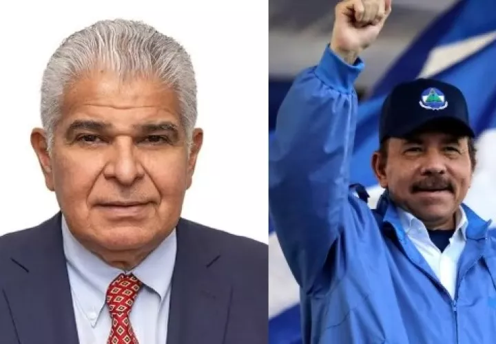 El presidente José Raúl Mulino y su homólogo nicaragúense, Daniel Ortega 
