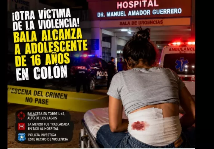 La joven fue trasladada de urgencia al Hospital Manuel Amador Guerrero, donde posteriormente falleció, 