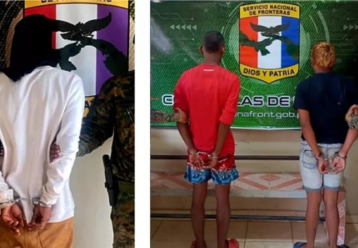 Los tres detenidos fueron puestos a disposición de las autoridades competentes para continuar con el debido proceso..  /  Fotos: Senafront