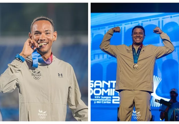 Diddier Rodríguez (izq.) y Jhonatan Mora ganaron medalla de oro en el atletismo y los E-Sports. Fotos: COP