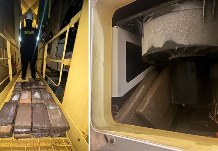 Los paquetes estaban ocultos dentro de un contenedor .  /  Foto: Diómedes Sánchez