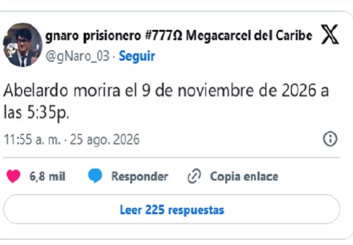 Según el perfil de X, la cuenta es escrita desde la “Megacárcel del Caribe” por un estudiante de Derecho “triplepapito”.