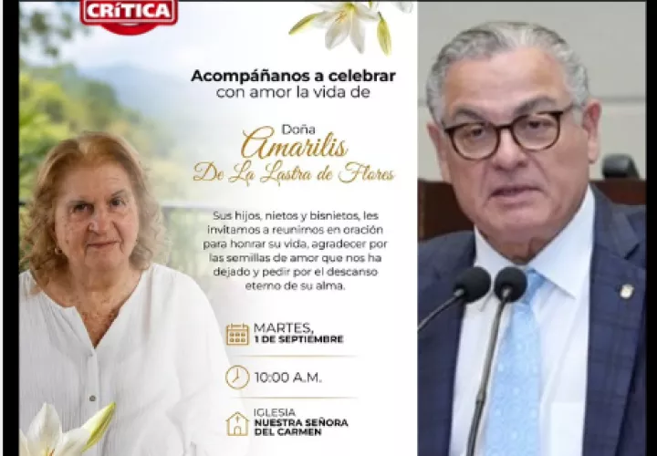 Las horas fúnebres se realizarán el 1 de septiembre, a las 10:00 a.m. 