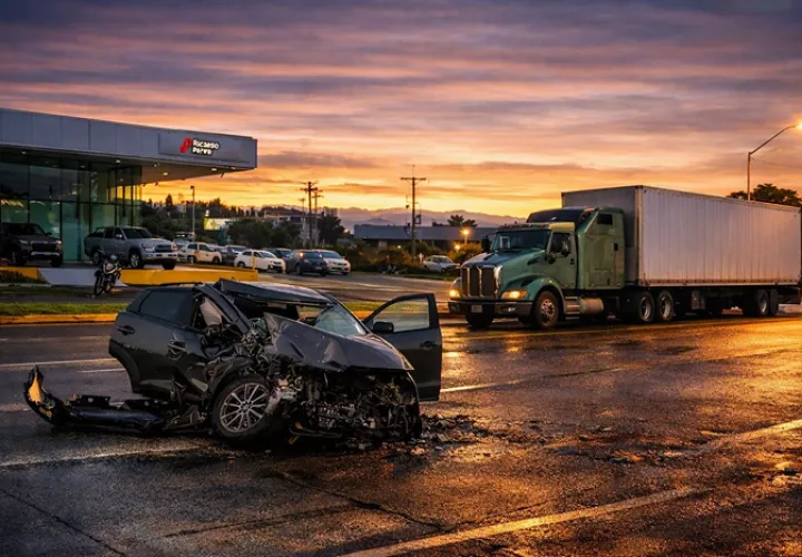 El conductor de la camioneta falleció en el hospital regional de David. /  Imagen generada con IA