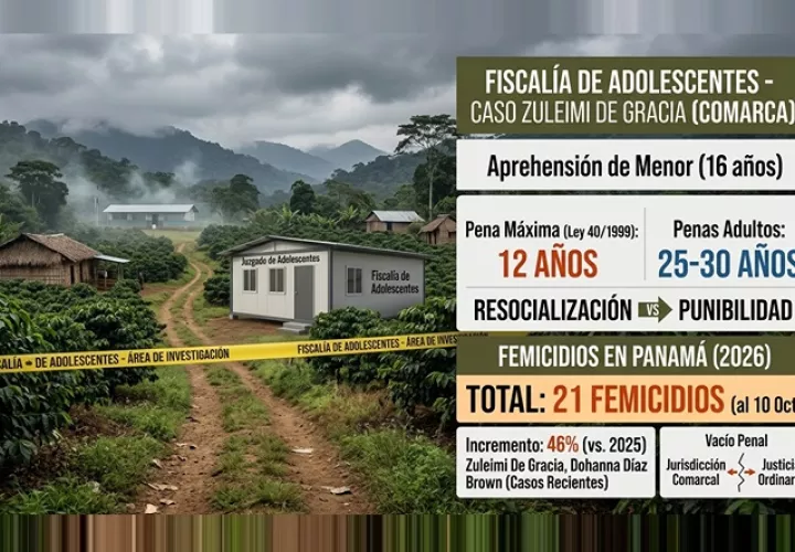 Infografía analítica sobre el impacto de la Ley 40 de justicia penal de adolescentes. / Imagen generada con IA