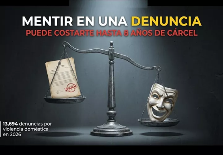 "Mentir en una denuncia de violencia doméstica tiene un precio legal. El Código Penal castiga la falsa inculpación con hasta 8 años de prisión. Pero el daño al inocente ya está hecho.  /  Imagen ilustrativa generada con IA