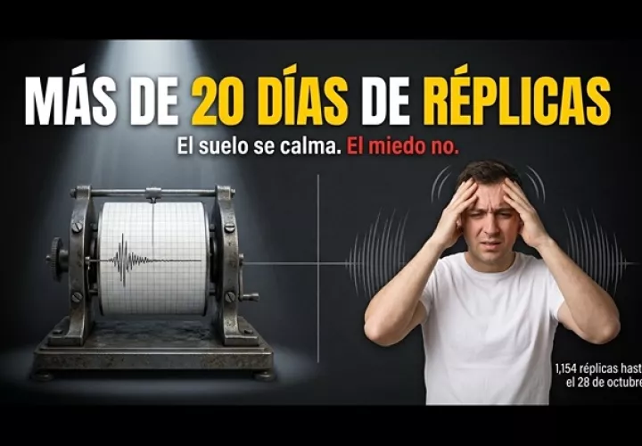 El impacto psicológico del sismo del 9 de octubre persiste más de 20 días después.   /  Imagen generada con IA
