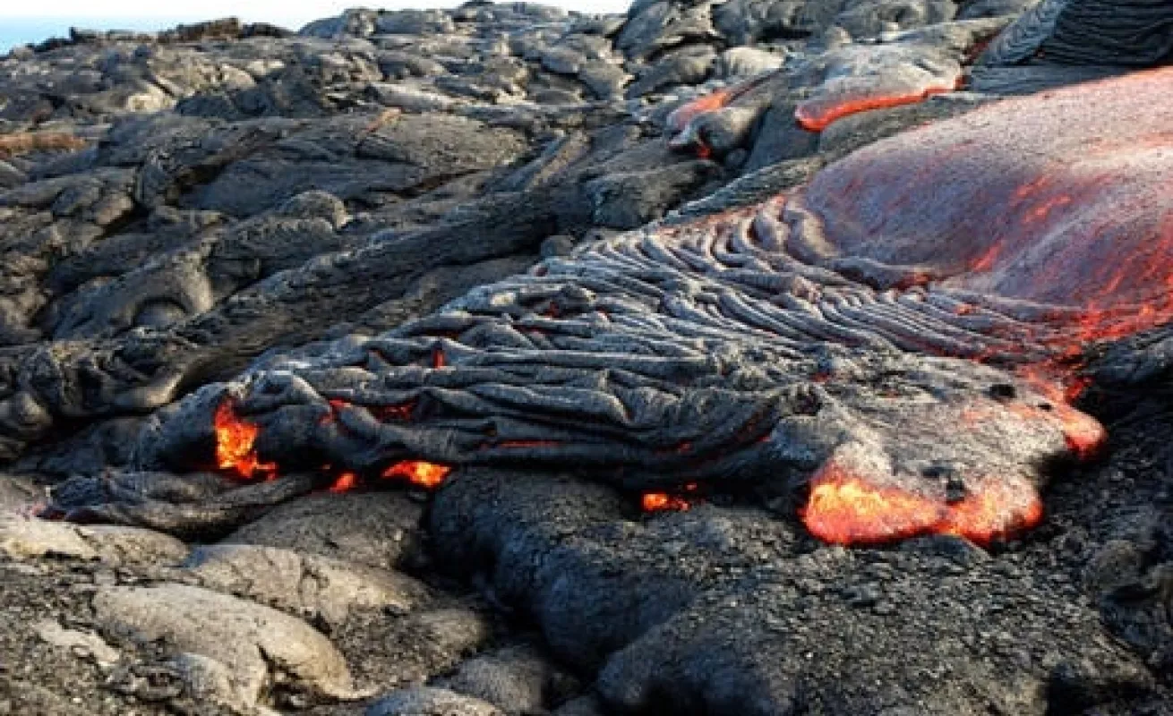 Lava ardiendo del Kilauea