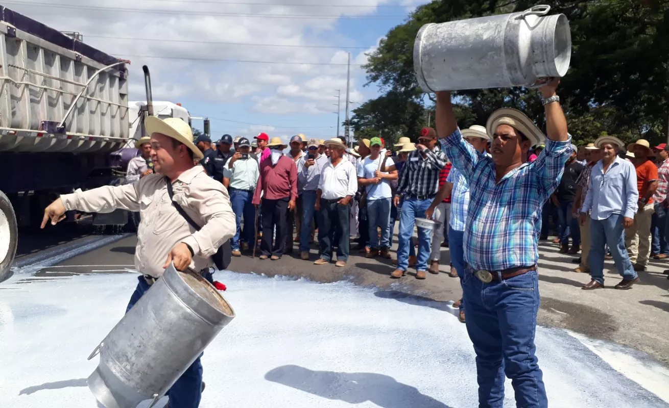 #GaleriaCri Se formó el 'jala jala' en medio de protesta de productores en Divisa