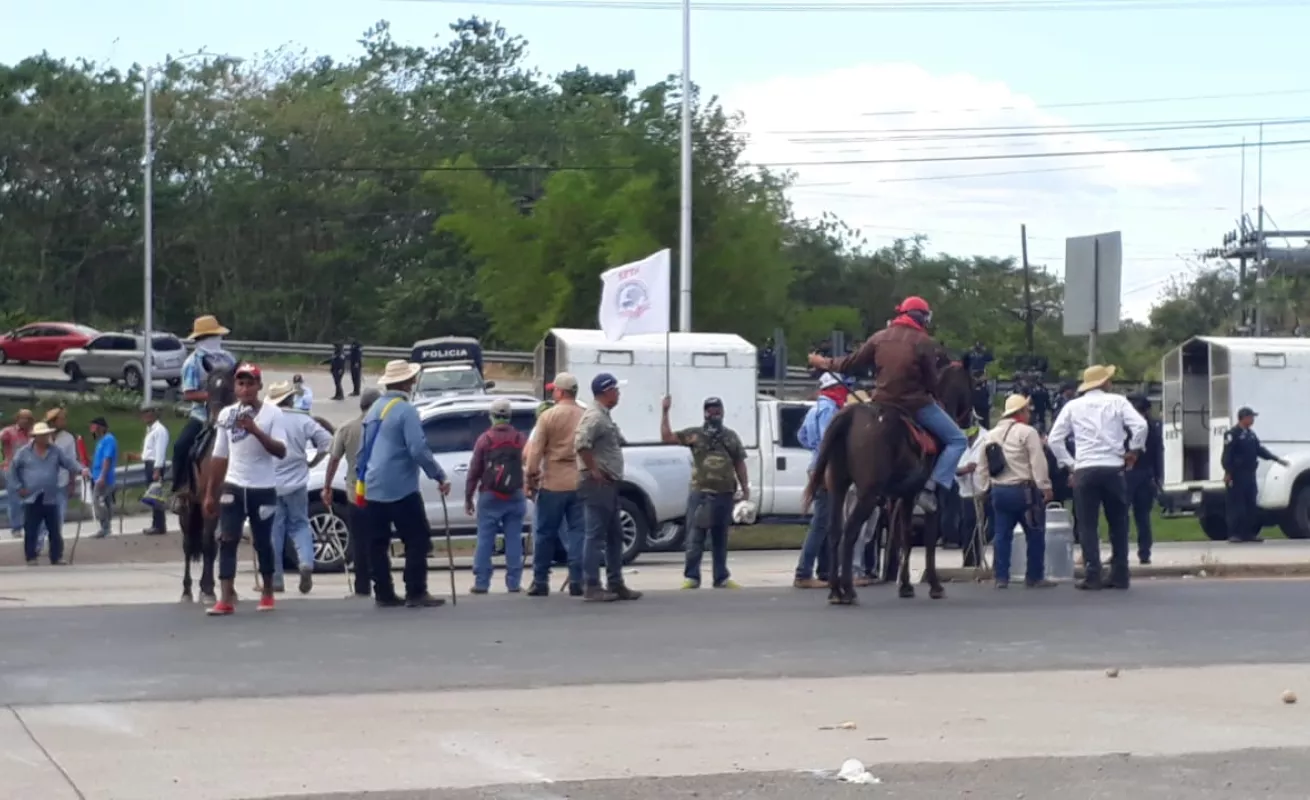 #GaleriaCri Se formó el 'jala jala' en medio de protesta de productores en Divisa