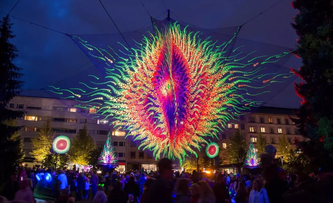 Festival de luces en Jyvaskyla, Finlandia