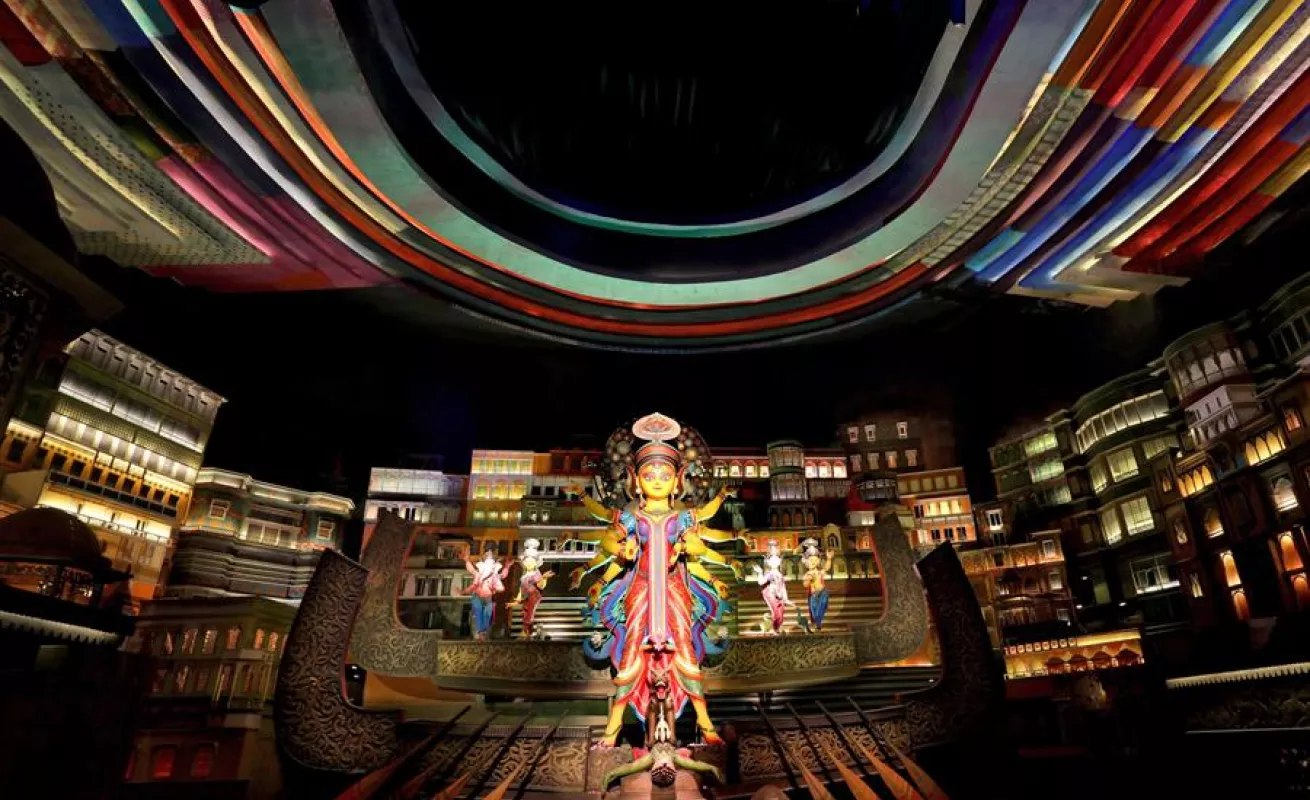 Hermoso festival hinduista de Durgá Puyá