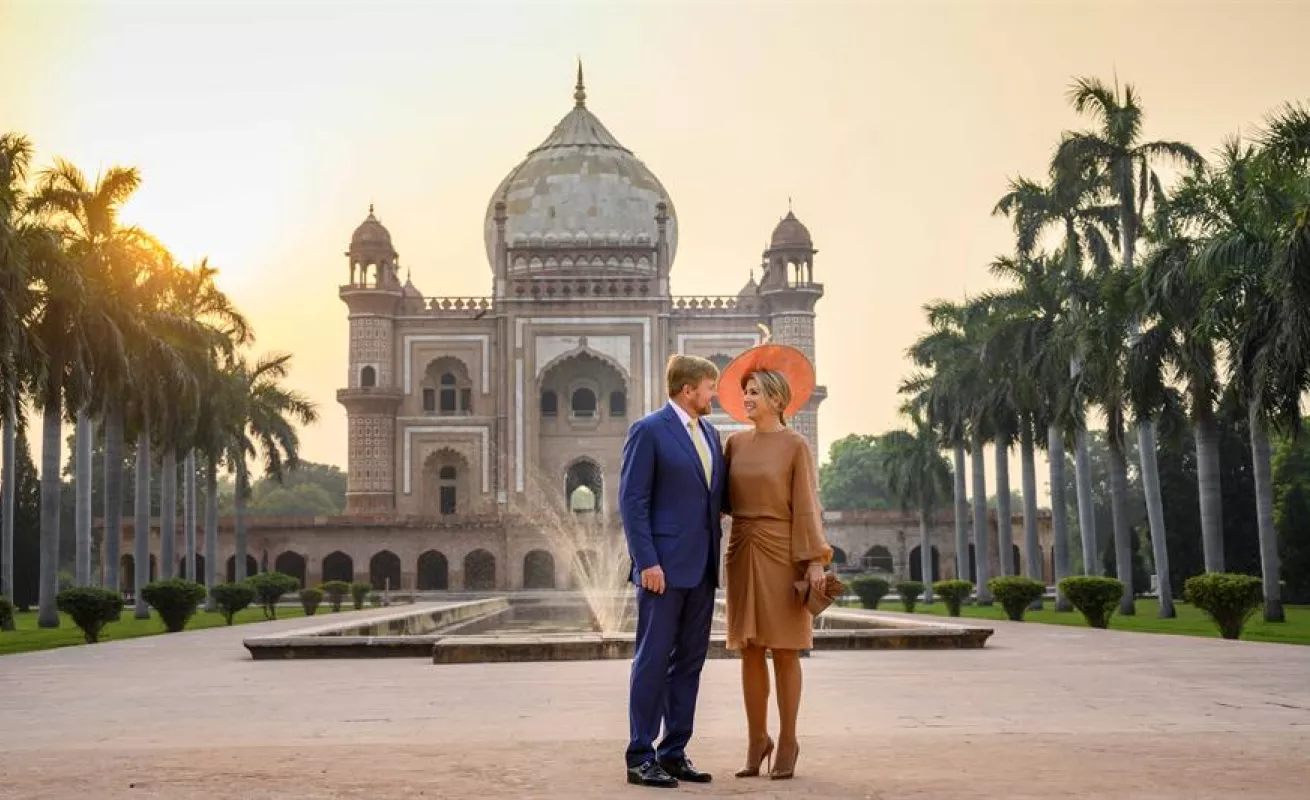 Los reyes de Holanda visitan la India