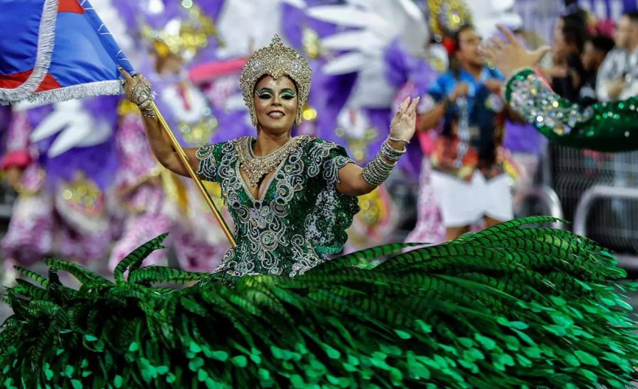 Desfile en el sambódromo de Anhembí en Sao Paulo