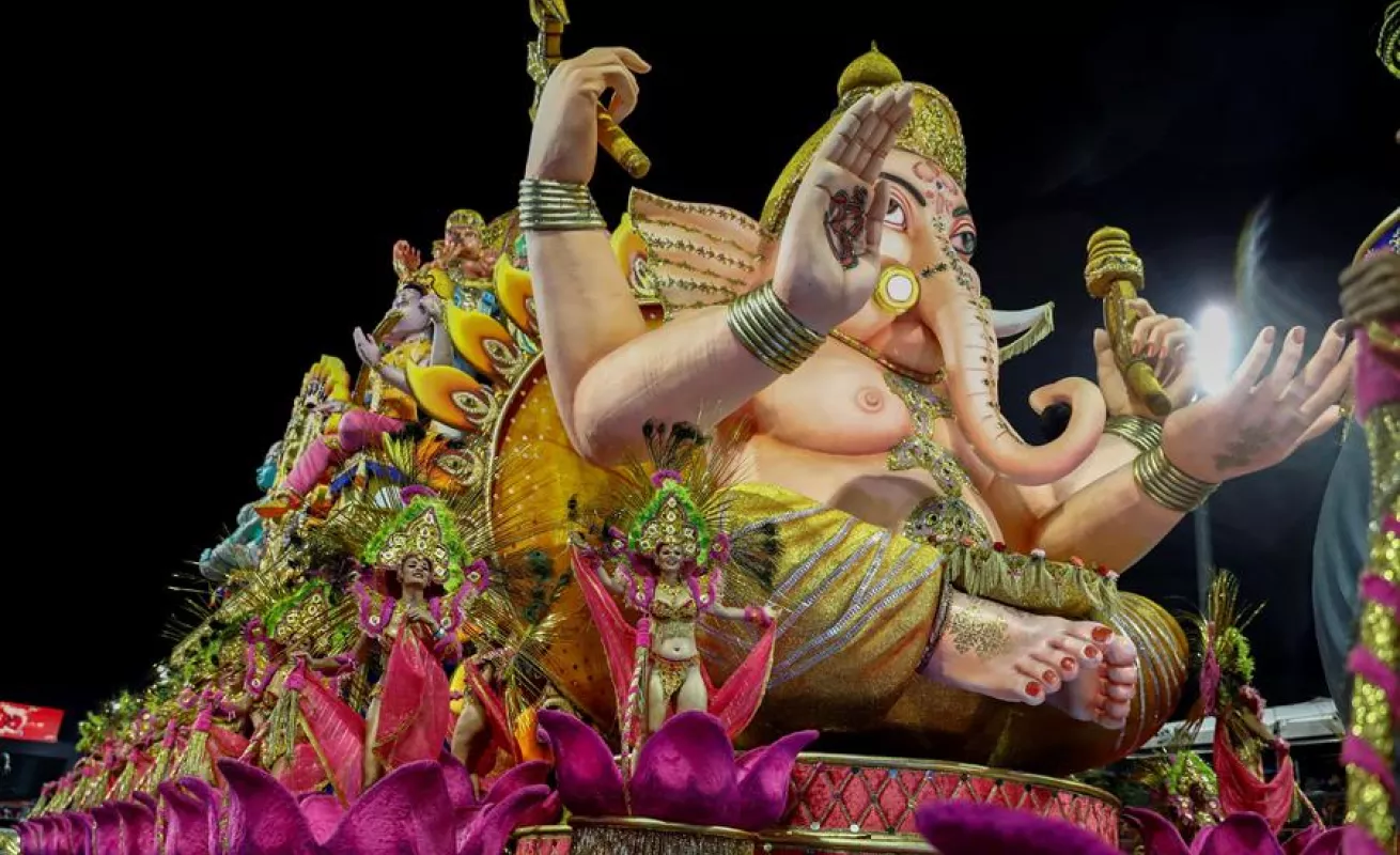 Desfile en el sambódromo de Anhembí en Sao Paulo