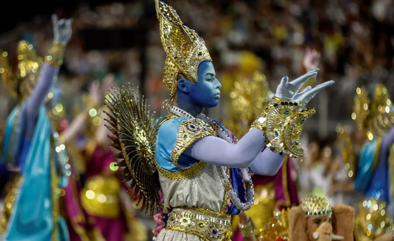 Desfile en el sambódromo de Anhembí en Sao Paulo