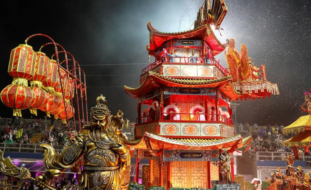 Desfile en el sambódromo de Anhembí en Sao Paulo